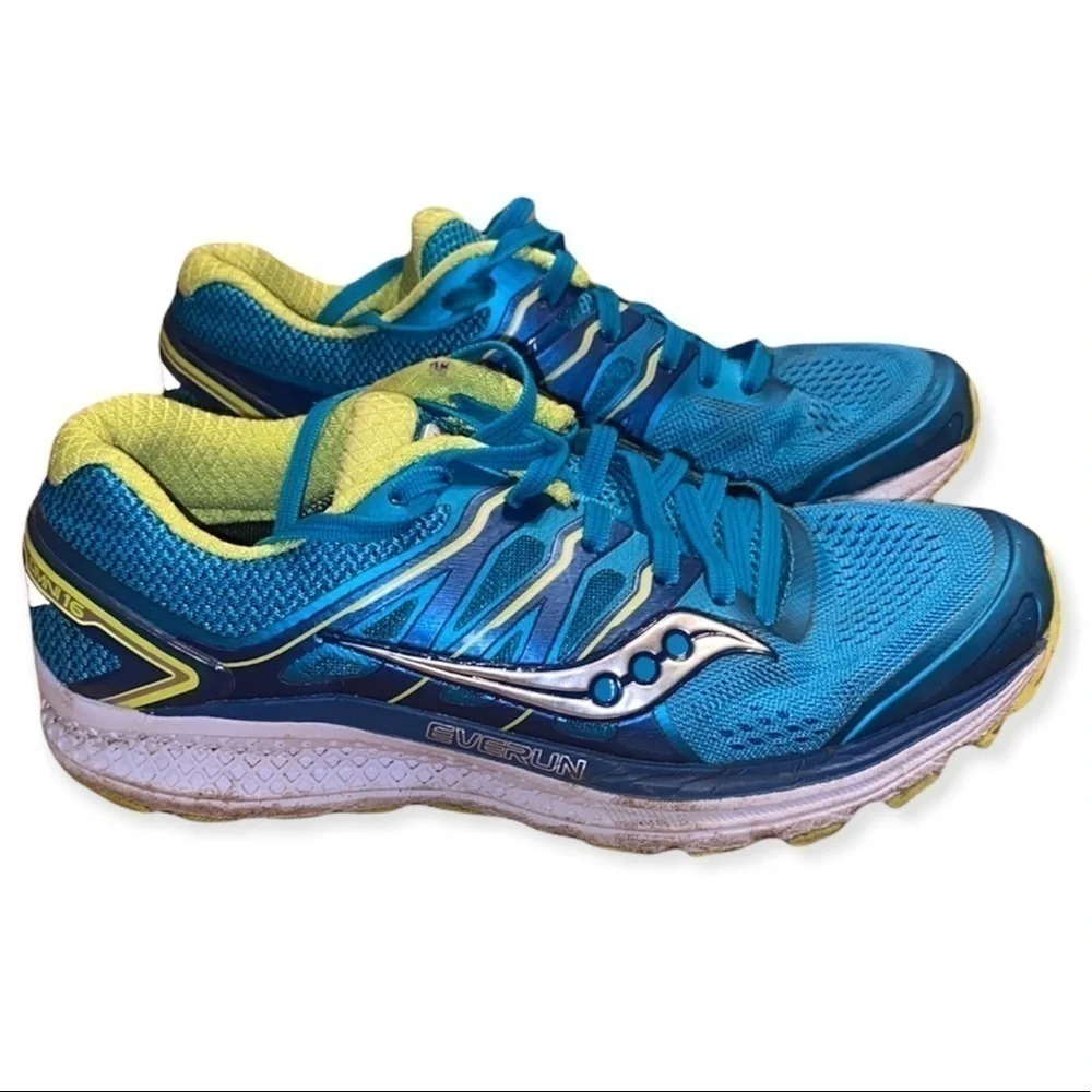 Saucony Women's Omni 16 Running Shoes, Teal/Citron, size 7